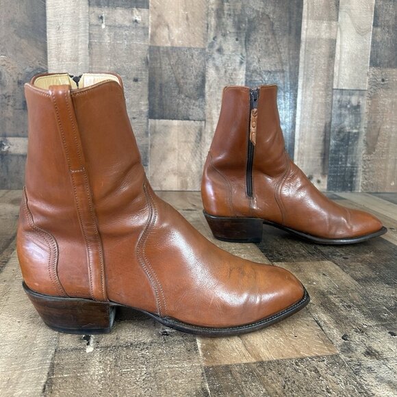 Lucchese Classics Handmade F5073 Side Zip French Toe Cowboy Boots Mens 10.5 EE - Picture 11 of 12